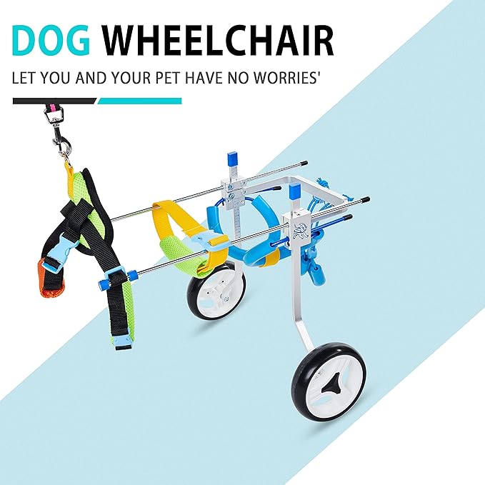 Adjustable Dog Wheelchair for Back Legs| Pet Wheelchairs with Disabled Hind Legs Walking|Stabel & Light Weight (7-Size) (XS)