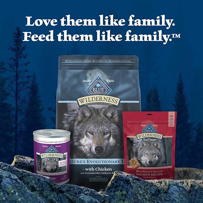 Blue Buffalo Wilderness Natural High-Protein Dry Food for Adult Dogs, Chicken Recipe, 13-lb. Bag