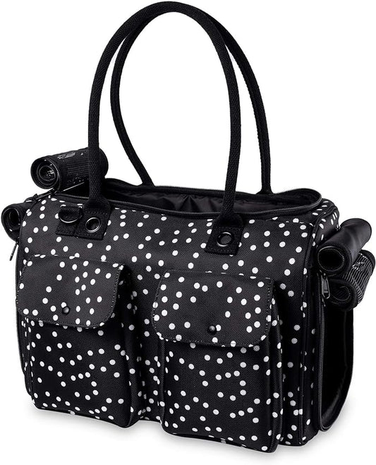 Fashion Dog Carrier Cat Carrier Rabbit Carrier- Soft Sided Pet Carrier Purse Bag - Breathable Mesh Airline Approved Pets Travel Tote Bag with Pockets (Black Polka dot)