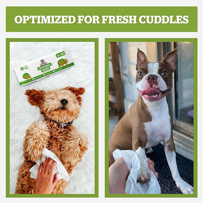 Pogi's Dog Grooming Wipes - 400 Dog Wipes for Cleaning and Deodorizing - Plant-Based, Hypoallergenic Pet Wipes for Dogs, Puppy Wipes - Quick Bath Dog Wipes for Paws, Butt, & Body - Green Tea Scented