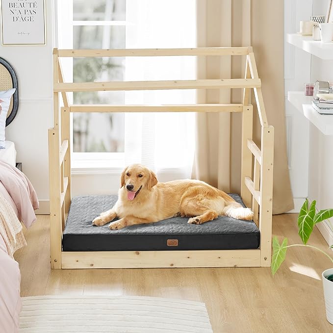 Bedsure Orthopedic Dog Bed for Extra Large Dogs - XL Memory Foam Dog Beds, 2-Layer Thick Pet Bed with Removable Washable Cover and Waterproof Lining (44x32x4 Inches), Black