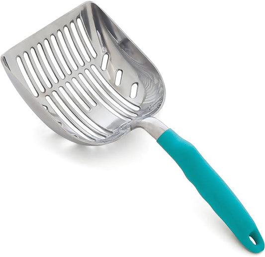 DuraScoop® Premium Multicat Cat Litter Scoop | Solid Metal | Litter Box Tray Pan Sifter