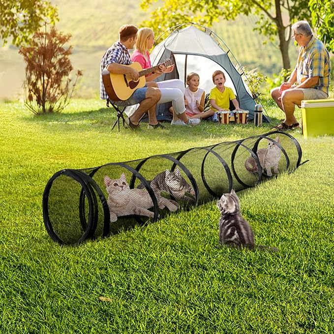 Rest-Eazzzy Cat Tent Outdoor, Pet Enclosure Tent Suitable for Cats and Small Animals, Indoor Playpen Portable Exercise Tent with Carry Bag(Pet Tent Tunnel) M