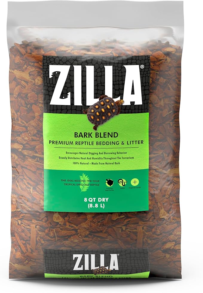 Zilla Bark Blend, Organic Fir Bark for Tropical and Forest Habitats, 8 Quarts