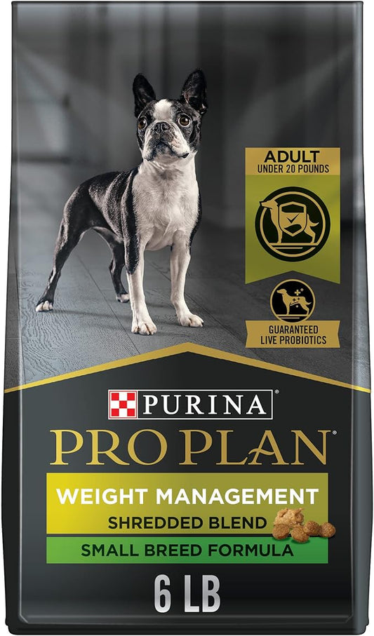 Purina Pro Plan Small Breed Weight Management Dog Food, Shredded Blend Chicken & Rice Formula - 6 lb. Bag