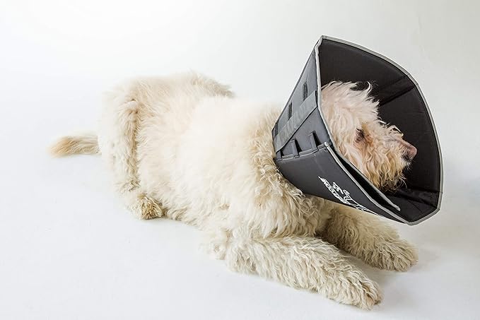 Comfy Cone Pet Cone for Dogs, Cats, X-Large, Black - Comfortable Soft Dog Cone Collar Alternative for After Surgery, Wound Care, Spay, Neuter - Dog and Cat Recovery Collar