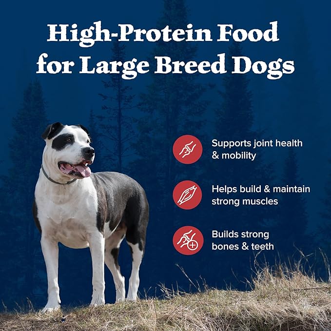 Blue Buffalo Wilderness Rocky Mountain Recipe High-Protein Large Breed Adult Dry Dog Food, Made in the USA with Natural Ingredients Plus Wholesome Grains, Red Meat, 24-lb. Bag