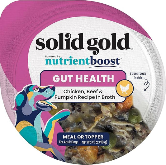 Solid Gold WET FUNCTIONAL DOG, DIGESTIVE, CHICKEN, BEEF & PUMPKIN, 3.5oz Pack of 6