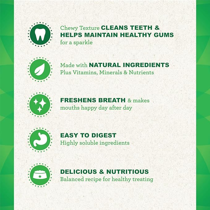 GREENIES TEENIE Natural Dog Dental Care Chews Oral Health Dog Treats 3-Flavor Variety Pack, (3) 12 oz. Pouches, 129 Total Treats,Green