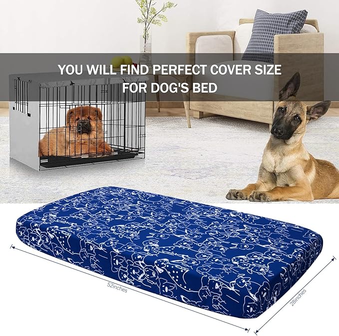 Dog Bed Cover-Washable Dog Bed Cover, Dog Bed Replacement Cover,Cotton Waterproof Warm Dog Mattress Cover,Bed Cover for Dog/Cat 58x28 Inches-Easy to Remove