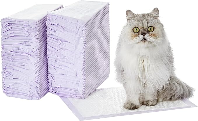 Amazon Basics Cat Pad Refills for Litter Box, Unscented, Pack of 80, Purple