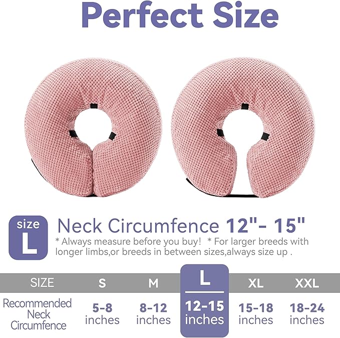 Soft Inflatable Dog Cone Collar for Large Medium Small Dogs Cats After Surgery - Dog Neck Donut, E Collar, Elizabethan Collar Alternatives for Dogs Recovery