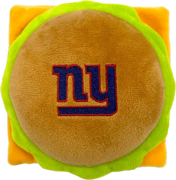 Pets First NFL New York Giants Football Stadium Snax Gift Boxset, Set of 3 Dog Toys with Inner Squeakers. Football Themed Dog Toys with NFL Team Logo