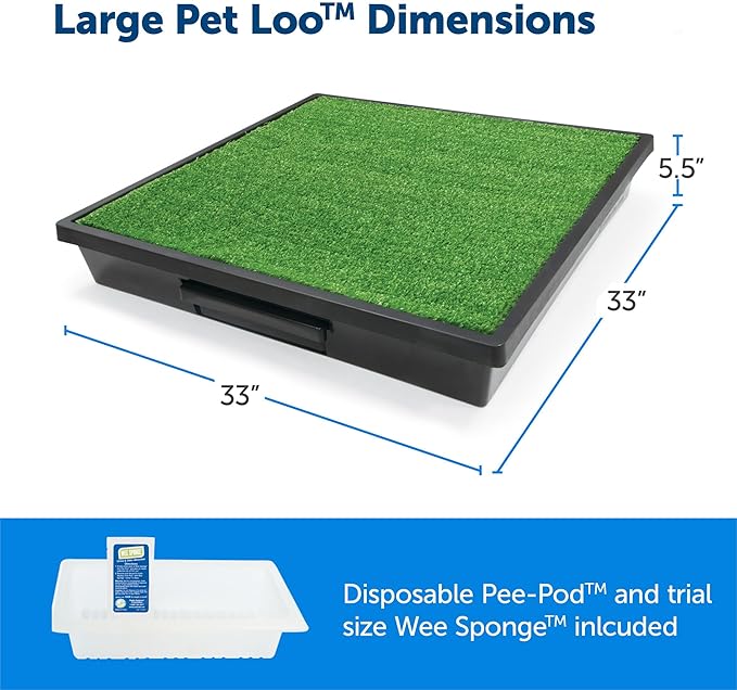 PetSafe Pet Loo Portable Dog Potty - Pet Toilet Alternative for Puppy Pads - Large - Perfect for House Training - Easy-to-Clean Grass Mat