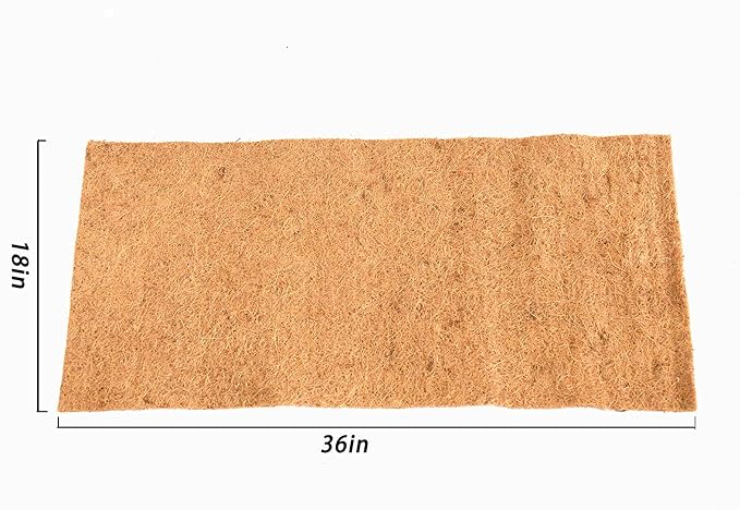 Reptile Carpet Natural Coconut Fiber, 36" x 18" Tortoise Carpet Mat for Pet Terrarium Liner, Reptile Bedding Supplies for Lizard, Snake, Chameleon, Turtle, Bearded Dragon (2 Pack)
