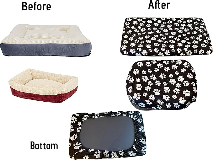 DUKE&LEFTY Furever Pet Dog Bed Slipcover-Stretch Soft Petbed Cover-Universal-Easy to Remove (Zipper Free)-Princess/Small