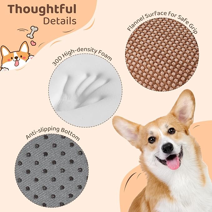 Dog Stairs for Small Dogs, 3-Tier Dog Steps for Couch and Bed High Density Foam Pet Stairs for Small Dogs and Cats, Pet Steps with Non-Slip Bottom for Doggies, Old Dog and Injured Pets, Camel