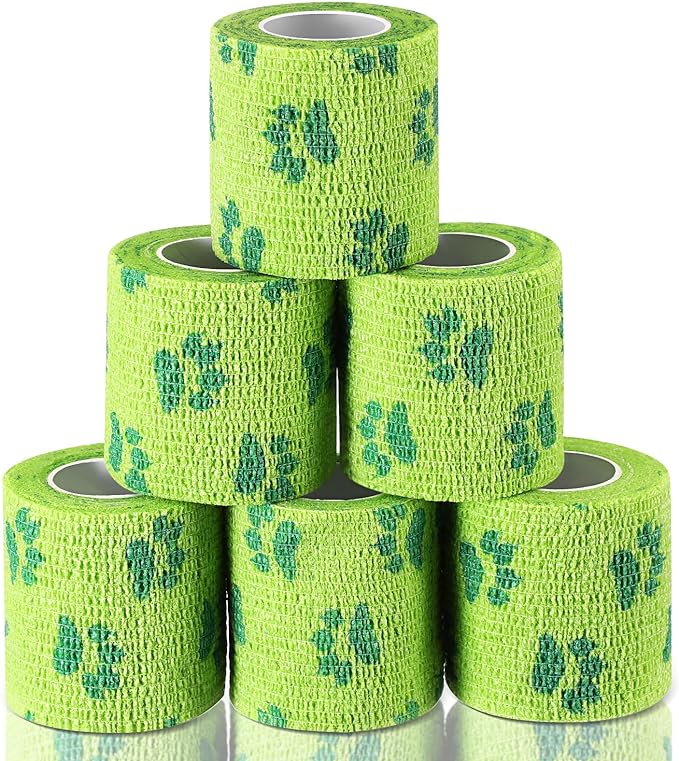 6 Rolls No Chew Bandage for Dogs Bitter Bandage Wrap for Dogs Wound Wrap (3 Inches X 5 yd)