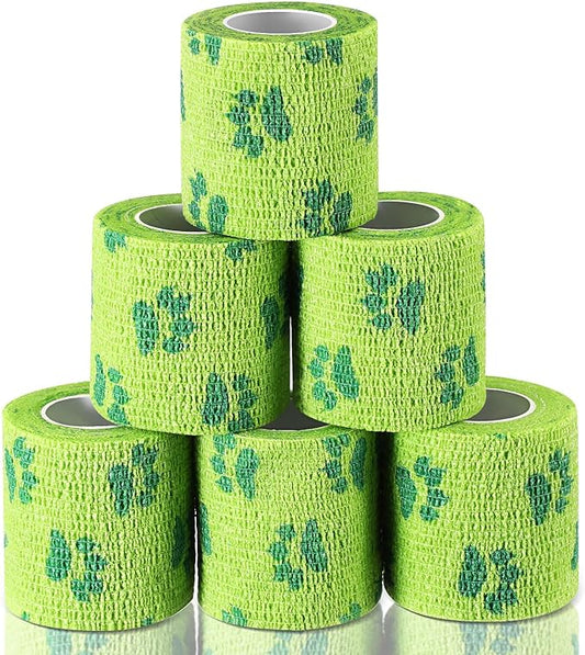 6 Rolls No Chew Bandage for Dogs Bitter Bandage Wrap for Dogs Wound Wrap (3 Inches X 5 yd)
