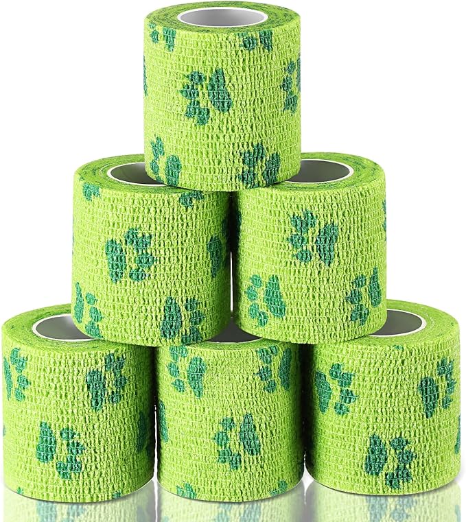 6 Rolls No Chew Bandage for Dogs Bitter Bandage Wrap for Dogs Wound Wrap, 2 Inches x 5 yd