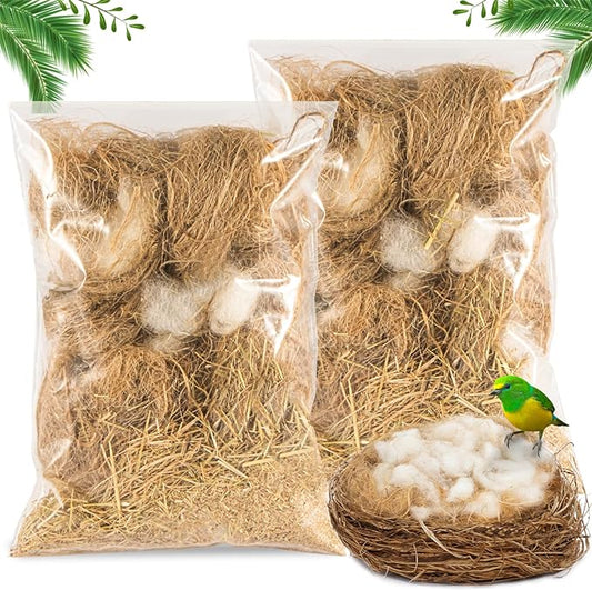 Sukh 2 Pack Bird Nesting Material - Bird Nests Bedding Hummingbird Nesting Material Mixing Canary Nesting Material Finch Nesting Material Parakeet Nesting Materials for Cage,Gardens,Tree Trunks (80G)