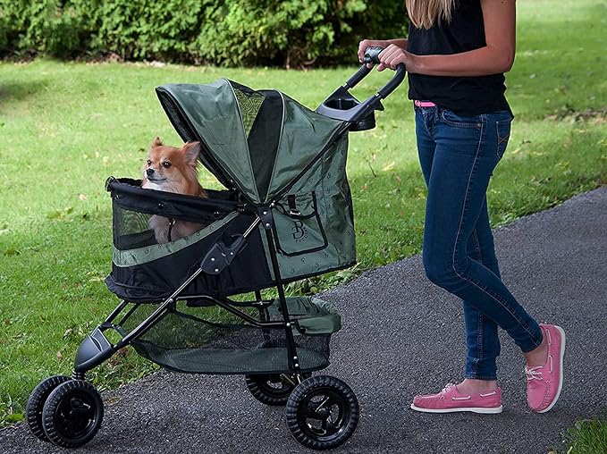 Pet Gear No-Zip Special Edition 3 Wheel Pet Stroller for Cats/Dogs, Zipperless Entry, Easy One-Hand Fold, Removable Liner, Cup Holder, 4 Colors