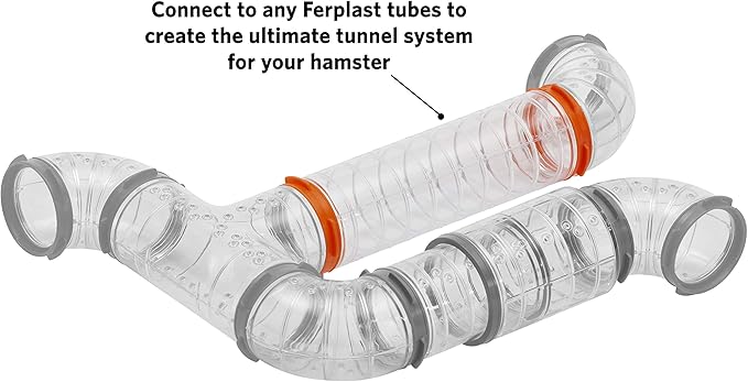 Ferplast Hamster Cage Play Tube | 8-Inch Straight Tunnel, 8L x 2.4 Diameter - Inches