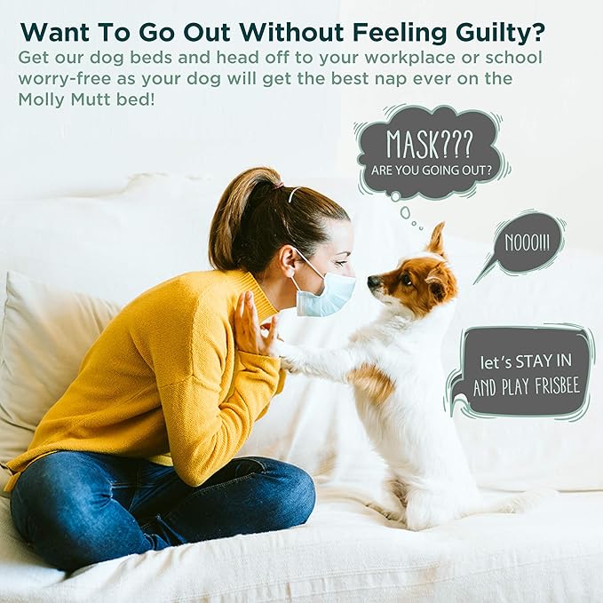 Molly Mutt Medium to Large Dog Bed Cover - Rocketman Print - Measures 27”x36”x5’’ - 100% Cotton - Durable - Breathable - Sustainable - Machine Washable Dog Bed Cover