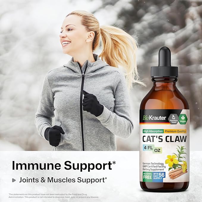 Cats Claw Herbal Supplement - Organic Cats Claw Tincture - Liquid Extract for Immune Support - Alcohol & Sugar Free - Vegan Drops 4 Fl.Oz.