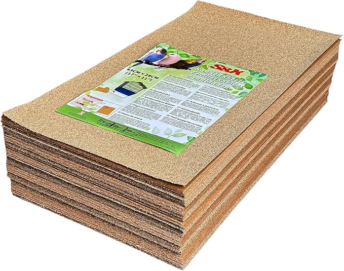 S&X Bird Cage Liner 120-Pack 17” x 11” Gravel Paper Disposable | Bird Cage Accessories for Parakeets Cockatiels Canaries Finches Conures Easier Cleaning and Bird Health