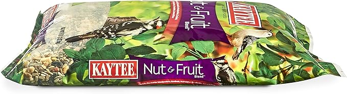 Kaytee Wild Bird Food Nut & Fruit Seed Blend For Cardinals, Chickadees, Nuthatches, Woodpeckers and Other Colorful Songbirds, 5 Pounds