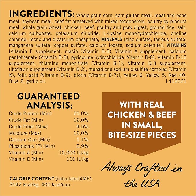 Purina Dog Chow Little Bites for Small Breed Dog Food Dry Recipe, With Real Chicken and Beef - (Pack of 4) 4 lb. Bags