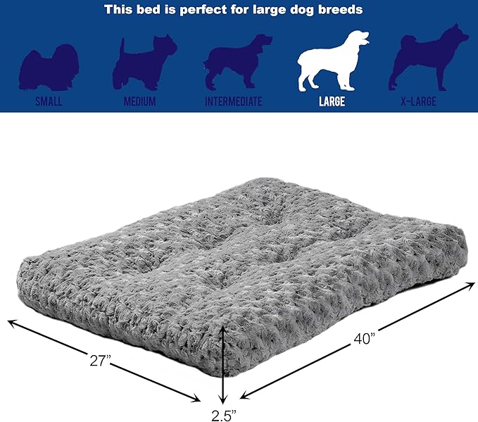 MidWest Homes for Pets Deluxe Dog Beds | Super Plush Dog & Cat Beds Ideal for Dog Crates | Machine Wash & Dryer Friendly, 1-Year Warranty