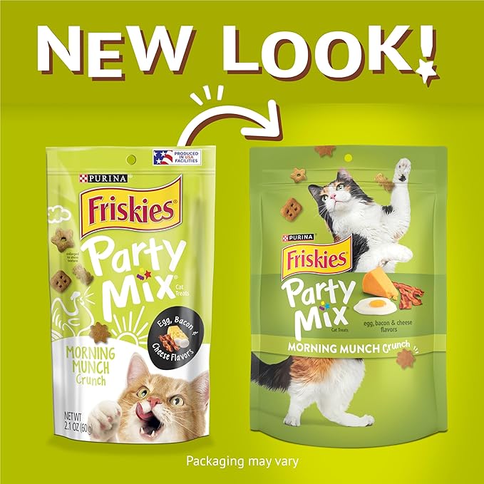 Purina Friskies Party Mix Morning Munch Crunch Cat Treats - (Pack of 10) 2.1 oz. Pouches