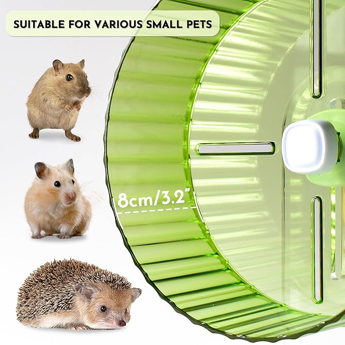 Hamster Wheel, 8.3inch Silent Hamster Wheel, Adjustable Height Turtle Wheel Turtle Tank Accessories, Dwarf Hamster Wheel, Hedgehog Wheel, Gerbil Wheel, Small Pet Exercise Wheels