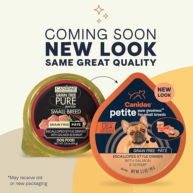 Canidae Pure Petite Small Breed Cup Pate with Salmon & Shrimp Dog Wet (12) 3.5 oz.