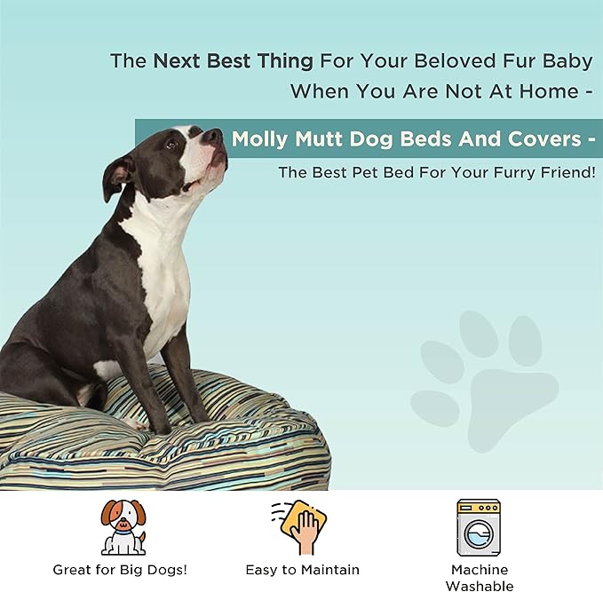 Molly Mutt Huge Dog Bed Cover - I Don’T Like Mondays Print - Measures 36" X45"X5"- 100% Cotton - Durable - Breathable - Sustainable - Machine Washable Dog Bed Cover