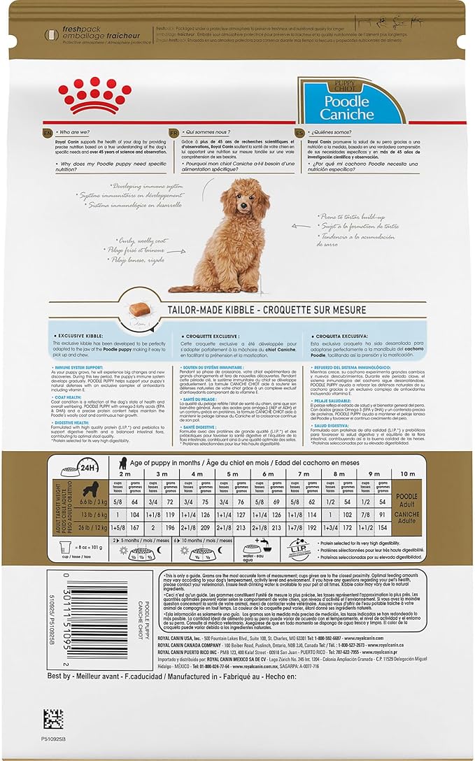 Royal Canin Poodle Puppy Breed Specific Dry Dog Food, 2.5 lb bag