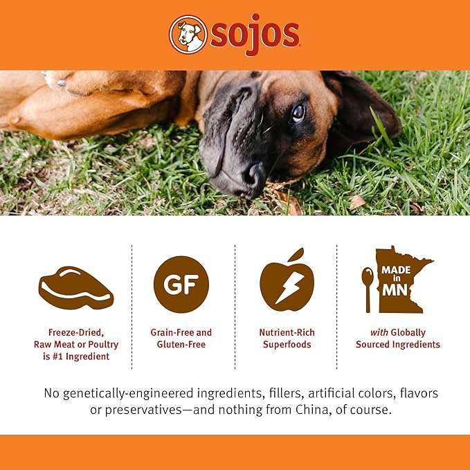 Sojos Complete Beef Recipe Adult Grain-Free Freeze-Dried Raw Dog Food, 7 Pound Bag