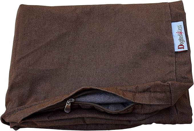 Heavy Duty Chocolate Brown Denim Jean Dog Pet Bed External Cover - Replacement cover only - 6 Sizes : Small Medium, Large, XL, XXL and XXXL (35"X20"X4")