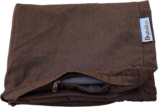 Heavy Duty Chocolate Brown Denim Jean Dog Pet Bed External Cover - Replacement cover only - 6 Sizes : Small Medium, Large, XL, XXL and XXXL (35"X20"X4")
