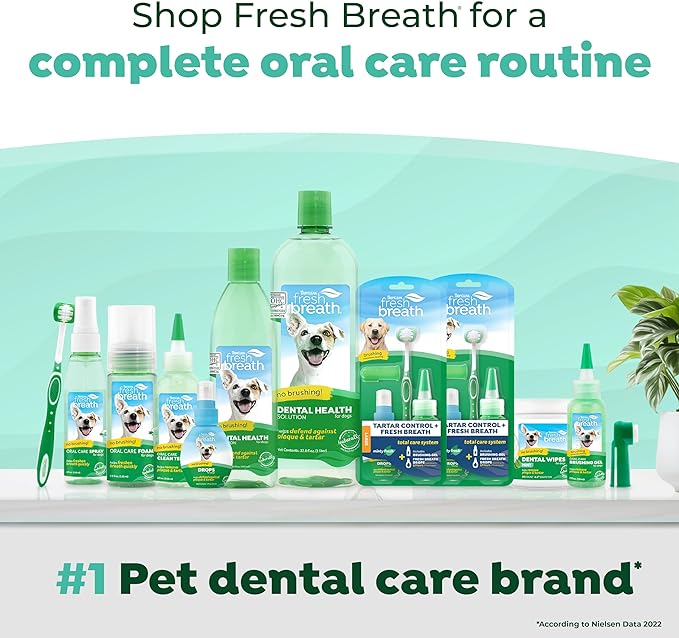 TropiClean Fresh Breath Drops Travel Size | Dog Breath Freshener | Dog Mouthwash | Water Additive for Dental Care | Dog Breath Eliminator | Made in the USA | 2.2 oz.