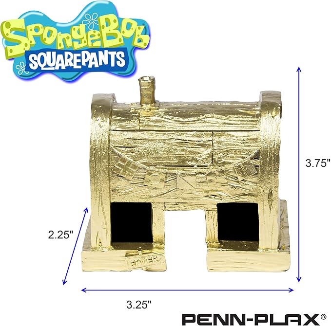 Penn-Plax Officially Licensed Spongebob Squarepants Krusty Krab Golden Edition Aquarium Ornament