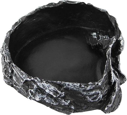 Pangea Medium Rock Food & Water Bowl Black