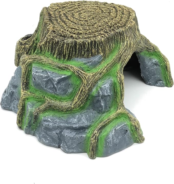 Resin Large Turtle Tank Accessories Reptile Hideouts Cave Habitat Decor for Gecko Leopard Lizards Toad