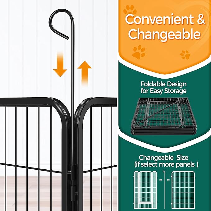 Yaheetech Dog Playpen Outdoor, 12 Panel Fence 47" Indoor Pen for Large/Medium/Small Dogs Animals Heavy Duty Pet Exercise Pen for Puppy/Rabbit Portable Playpen for RV Camping Garden Yard