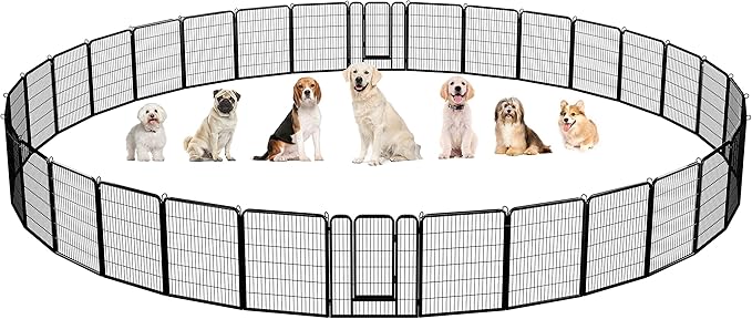 Yaheetech Dog Playpen, 32 Panels 40 Inch Height Small Animals Pen Heavy Duty Pet Fence for Puppy/Cat/Rabbit Extra Large Foldable Pet Exercise Pen for RV Camping Garden Outdoor Indoor