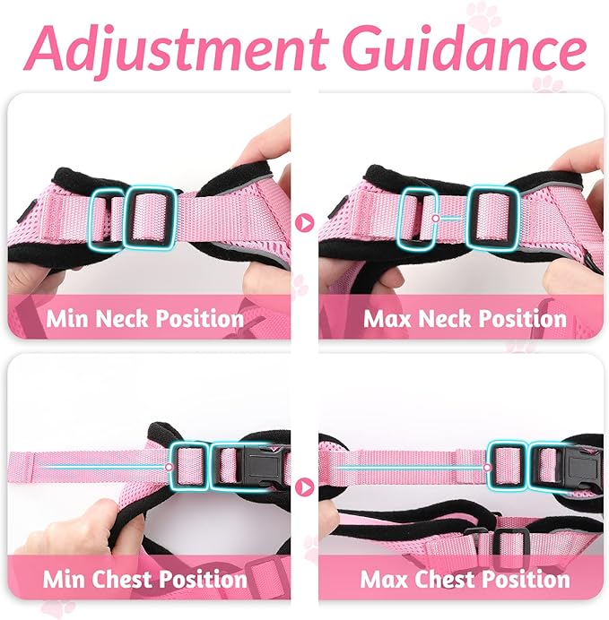 rabbitgoo Cat Harness and Leash for Walking, Escape Proof Soft Adjustable Vest Harnesses for Cats, Easy Control Breathable Reflective Strips Jacket, Pink, S