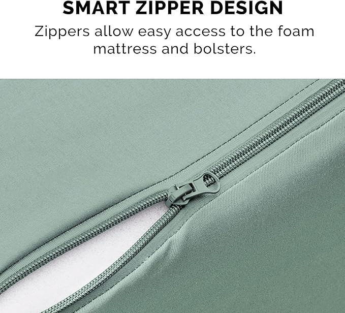 Furhaven Orthopedic Dog Bed for Large Dogs w/ Removable Bolsters & Washable Cover, For Dogs Up to 95 lbs - Pinsonic Quilted Paw L Shaped Chaise - Iceberg Green, Jumbo/XL