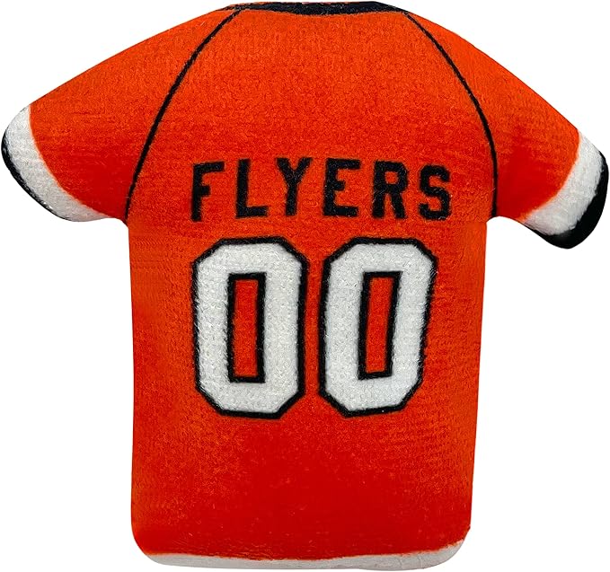 BEST PLUSH CAT TOY NHL PHILADELPHIA FLYERS Complete Set of 3 piece Cat Toys filled with Fresh Catnip. Includes: 1 Jersey Cat Toy, 1 Hockey Puck Cat Toy with Feathers & 1 #1 Fan Cat Toy. With Team LOGO